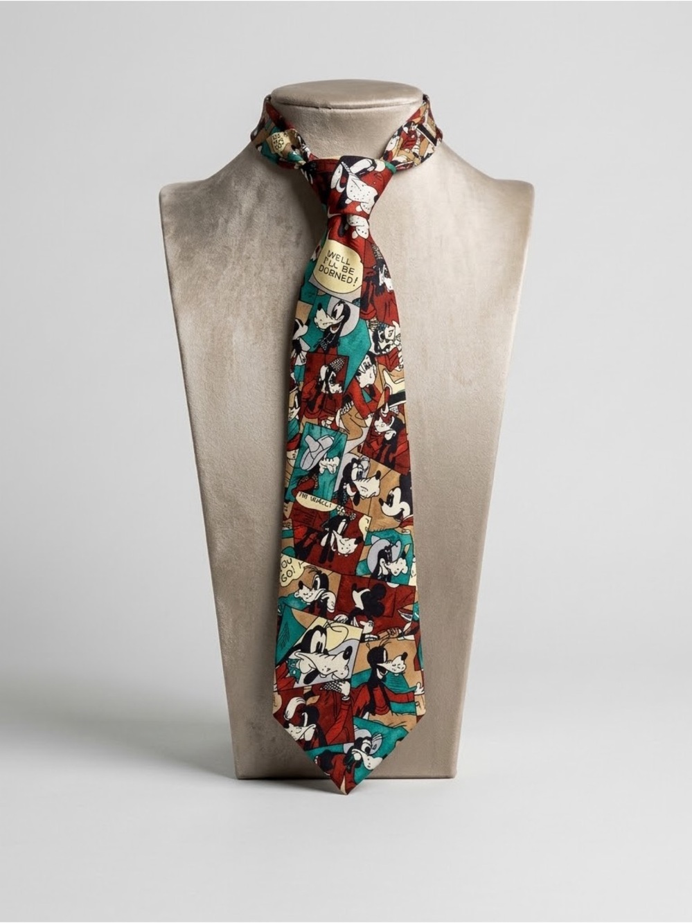 Vintage Disney Goofy Comic Strip Tie Novelty Retro 90s